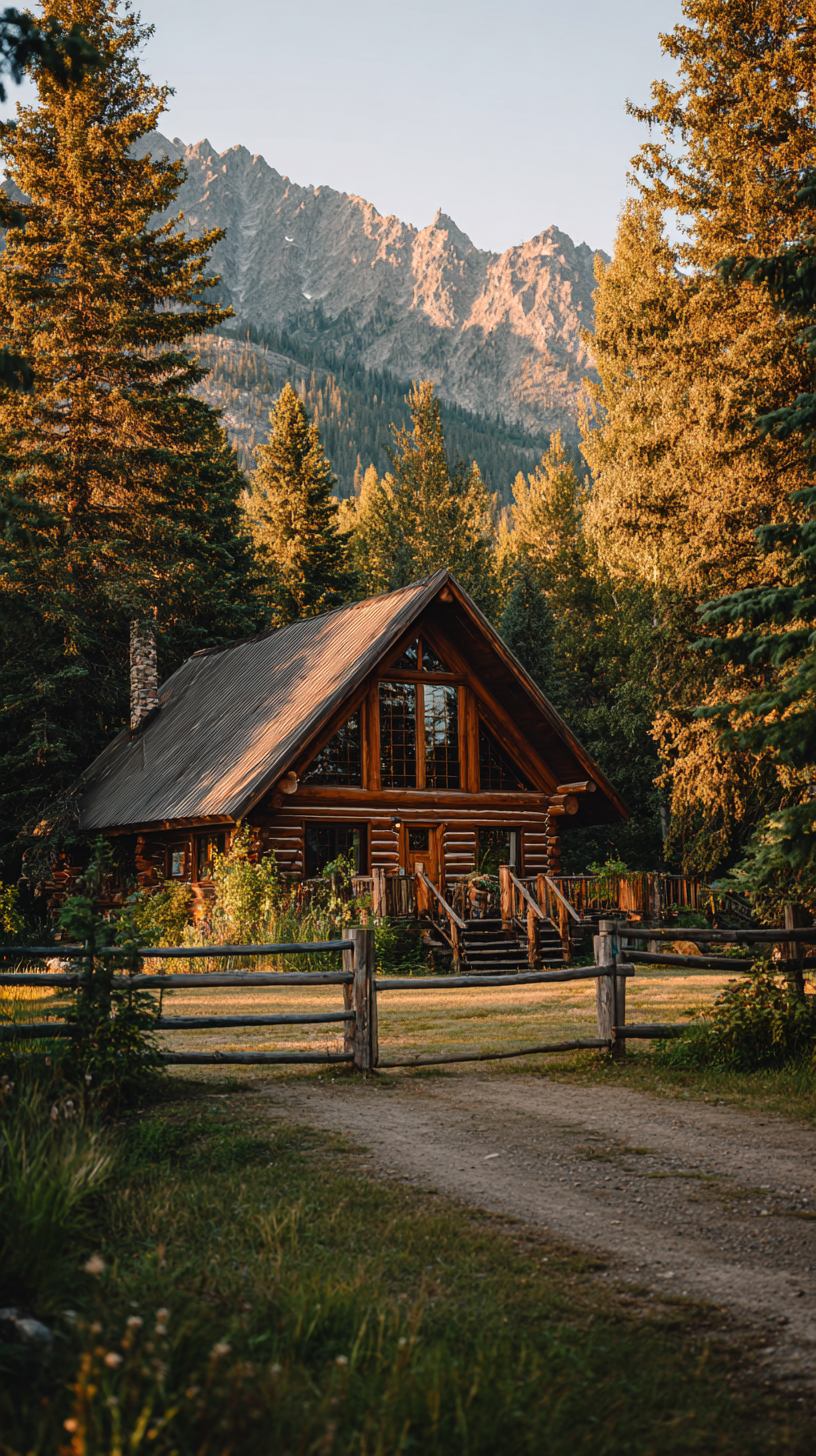 Enchanting Log Cabin Embraced by Nature’s Beauty